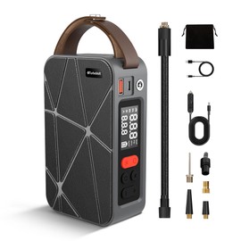 TurboVolt TurboVolt Akku Elektrische Luftpumpe 150 PSI Fahrradpumpe Luftkompressor Mini Reifenpumpe Type-C Wiederaufladbar Fr Auto Motorrad B?lle mit Digitale Anzeige & LED Licht