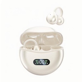 BEVCEFCC Open Ear Headphones Bluetooth 5.4 Clip On Headphones Wireless Headphones Sport Air Line Bone Sound Headphones Sport with Ear Clip Digital Display LED for Jogging / Running (Colour)