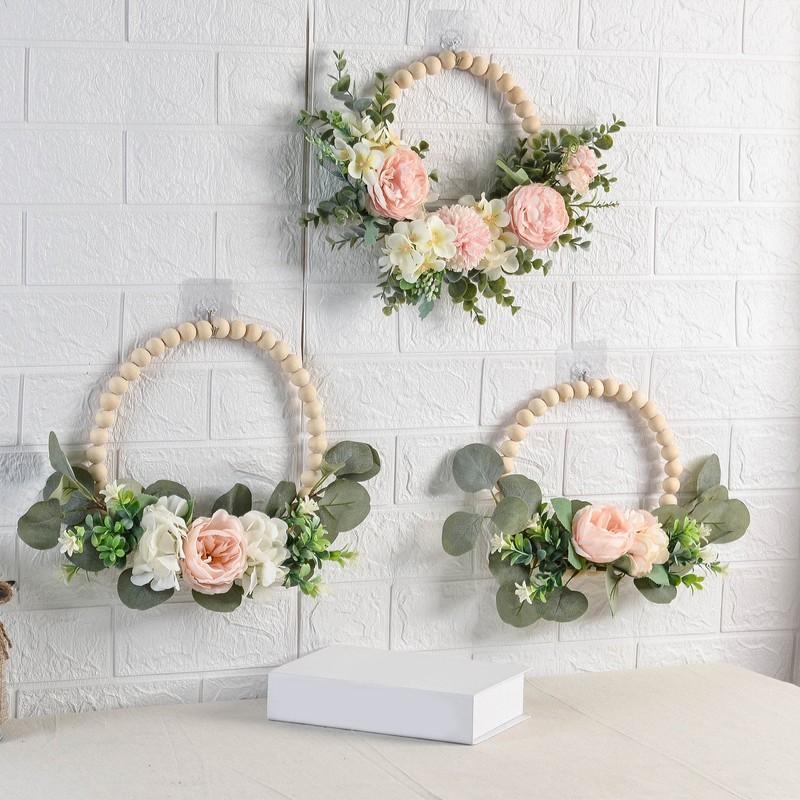 Artificial Garland Wood Pearl Decorative Flower Wreath Tea Garland Home
