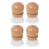 Martha Stewart Mini Palm Dish Brushes, 4 Count – Ergonomic Beechwood Handle for Comfortable Cleaning