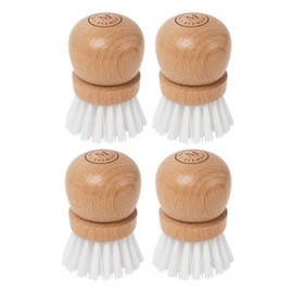 Martha Stewart Mini Palm Dish Brushes, 4 Count – Ergonomic Beechwood Handle for Comfortable Cleaning