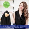 Windyun 200 Pcs Large Grocery T-shirt Bags Bulk Reusable Non