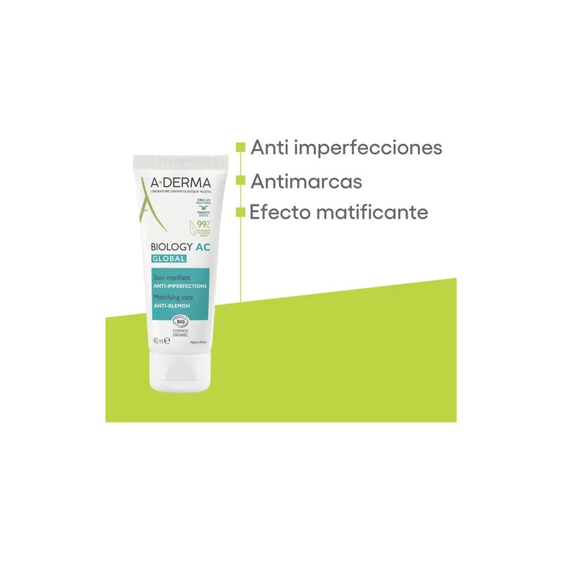 A-Derma Biology AC Global 40ml Tratamiento Anti-Imperfecciones y Matificante