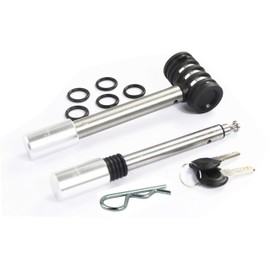 MAXXHAUL 50152 Trailer Pin Set 5/8 and 1/2" Dia with Locking System & Anti Rattle for Class I,II, III, IV, V, Hitches Text Stainless Steel