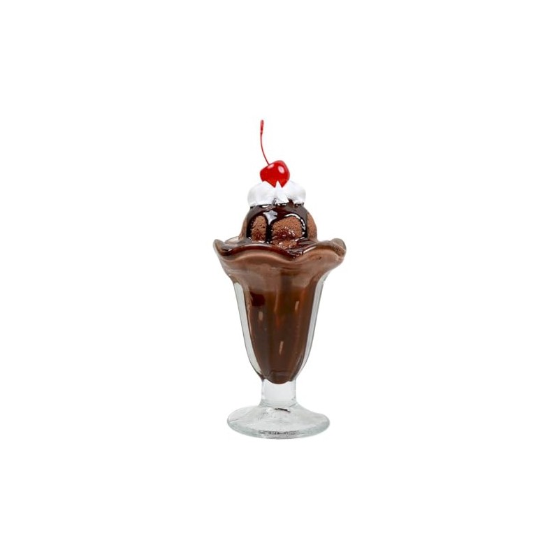 Fake Chocolate Ice Cream Sundae with Cherry and Whip Cream