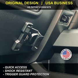 Stinger Gun Magnet, Safety Trigger Guard Protection, Magnetic Gun Mount for Vehicle, Wall Mount Gun Rack, Concealed Gun Holder for Handgun Shotgun Pistol Revolver, Gun Storage for Car (Black 4 Pack)