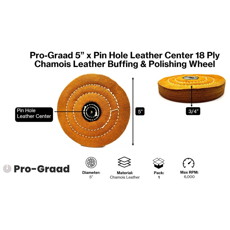 Pro-Graad 1 Pack 5” x Pin Hole 18 Ply Chamois