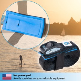 valonic Dolphin - tie Down Straps - 2 Pack, 11.5 ft x 1 inch, 2200 lbs, Protection pad, cam Buckle - for roof Rack, Surfboard, Kayak and Paddle Board, Black