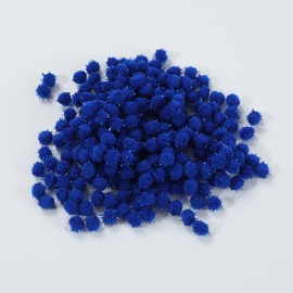 200pcs Glitter Tinsel Pom Poms Sparkle Balls Christmas Decoration (Sapphire Blue)