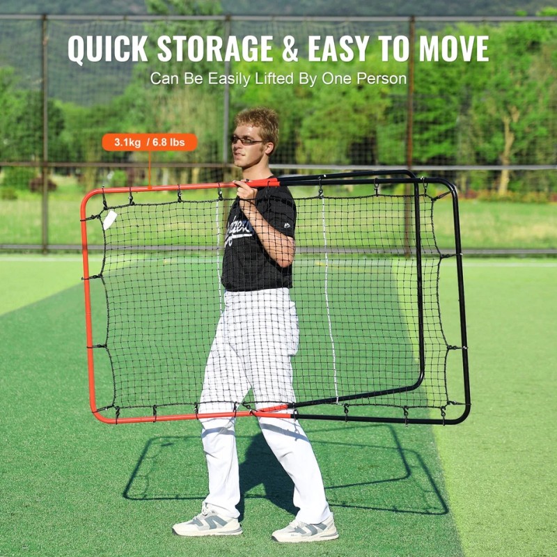 VEVOR Baseball And Softball Rebounder Net 3x4.5 ft PitchBack 3-Way
