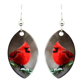 d'ears Cardinal Earrings Non-Tarnish Sterling Silver French Hook Ear Wire, made in the USA