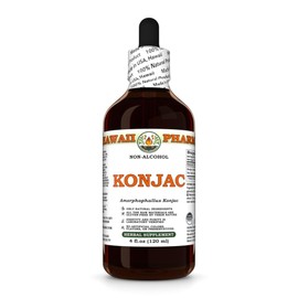 Konjac (Amorphophallus Konjac) Dry Root Glycerite, Made in Hawaii, All Natural, Vegan, Lab Tested Alcohol-Free Liquid Extract - 4 fl.oz