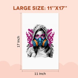 A-SUB Heat Transfer Paper for Dark Fabric, 11X17 Inch Iron On Transfer Paper for Inkjet Printer 10 Sheets, Make Custom T-Shirts, Totes, Bags