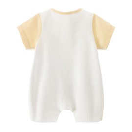 gurcooc Baby Boys Girls Romper Newborn Short Sleeve Cotton Bodysuit Cartoon Summer Baby Bodysuit Outfit Set, 0-18 Months, yellow