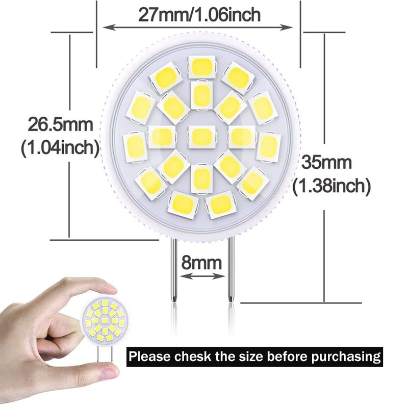 PIPIZHU G8 LED Bulb 35W Halogen Bulb Equivalent T4 G8