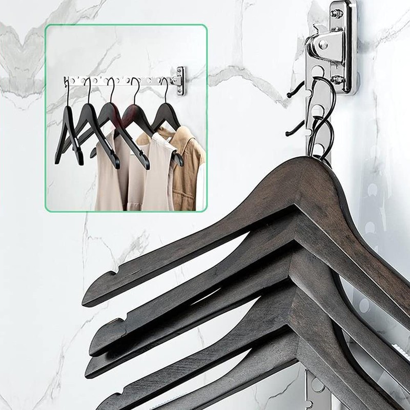 CJBIN Foldable Clothes Hooks, Pack of 2 Stainless Steel Clothes