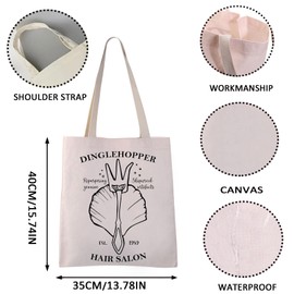 VAMSII Mermaid Themed Inspired Tote Bag Dinglehopper Hair Salon Gift Mermaid Princess Fans Gift (DINGLEHOPPER tote)