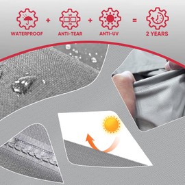 Turtle Life BBQ Grill Cover, 47 Inch Heavy Duty Waterproof Barbecue Gas Grill Covers for Flat Top Griddle, Anti-Fading Cover for Gas Grill, No Fading Within 2 Years, Gray