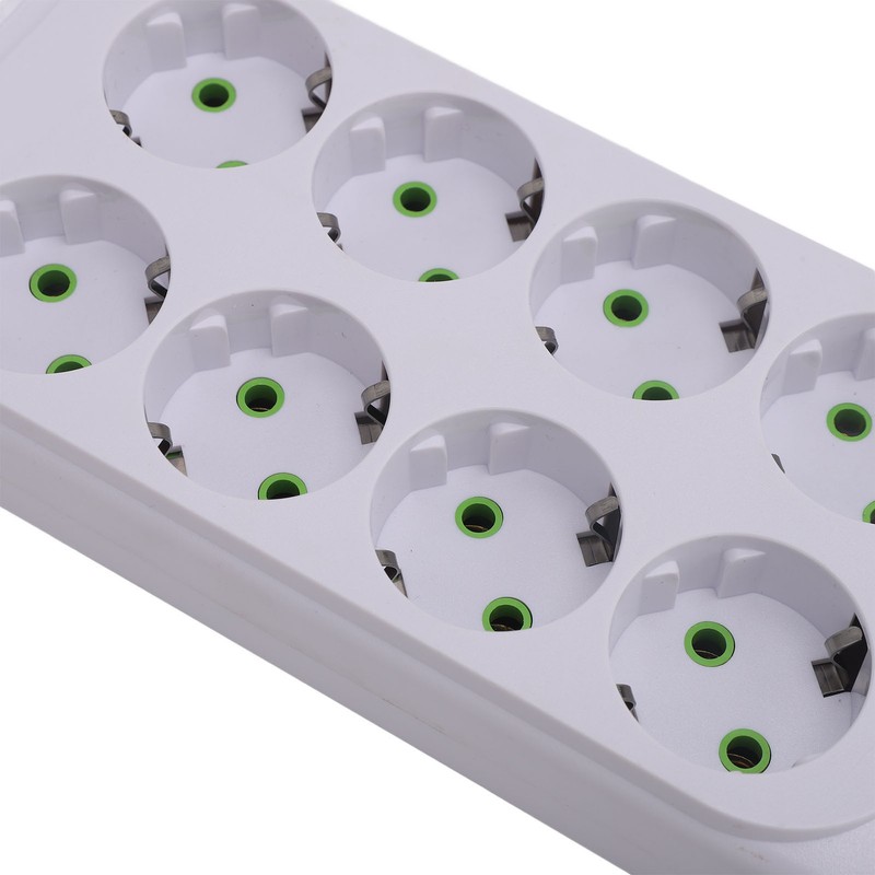 8 Way Power Strip USB C European Socket Desk Wall