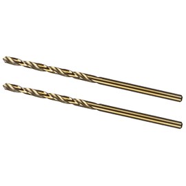 10mm Straight Shank Twist High Speed Steel Drill Bits, HSS-6542 High-Speed Twist Drill Bits, Gold and Black Coated Oxide Ground Drill Bit for Steel Aluminum Alloy, 2PCS