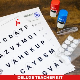 Colop Teacher - Juego de sellos con temática de profesor, sellos autoentintados rojos y azules con 10 mensajes únicos y pinzas para cambiar fácilmente los mensajes, ideal para tareas y marcar pruebas