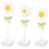 3 Pcs Daisy Wooden Sign Decor Tall Standing Daisy Block