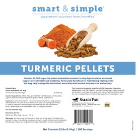 SmartPak Smart & Simple Turmeric Pellets | Daily Joint Support for Working Horses | Helps Against Oxidative Stress | 10,000 mg of Turmeric | 12 lb Bag