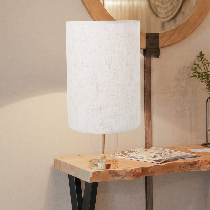 VANZACK Tall Drum Lamp Shade: Cylinder Linen Lamp Cover -