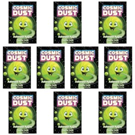 Cosmic Dust Asteroid Apple Popping Candy Mixed Flavours - 10 Packets of 10g - Fun and Exciting Popping Sensation - Great for Parties