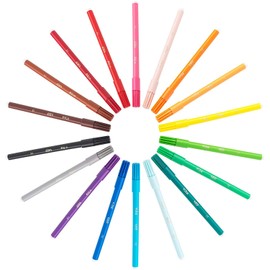 BIC Kids 888681 Brush Fibre Tip Pens Visa Pack of 18 Assorted Colours