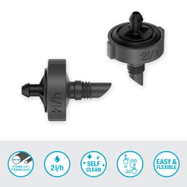 Gardena Micro-Drip System Row Dripper 2 l/h, Pressure Regulating: End Dripper for Individual Plants with Different Pot Heights, Constant Water Release at 0.5 to 4 Bar (13302-20)