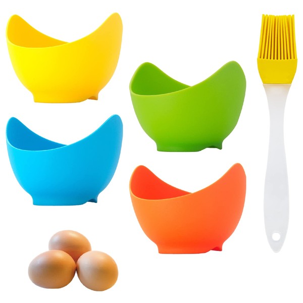 4 Pack Egg Poacher, BPA Free Silicone Egg Poachers, Egg