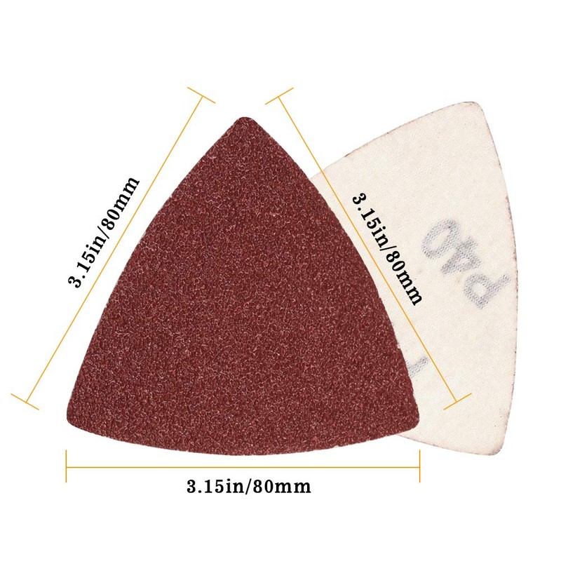 SPEEDWOX 100pcs 3-1/8 Inch 80mm Triangle Sanding Pads Assorted 40/60/80/120/180/240/400/600/800/1000