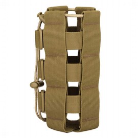 PHOENIX IKKI Adjustable Molle MOLLE Compatible, Portable, Convenient, Outdoor, Tactical, Water Bottle Pouch, Pet Bottle Holder, Bottle Case, Brown, Fits 300ml-800ml Bottles