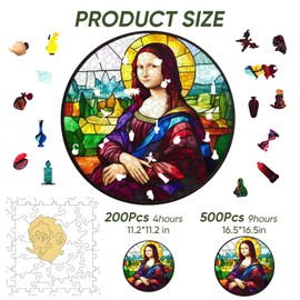 MYS AUR Mona Lisa Puzzles for Adults 500 Pieces, Fine Art Wooden Puzzles Collection Toy Jigsaw Puzzles Birthday Gifts Family Game 16.5"*16.5"