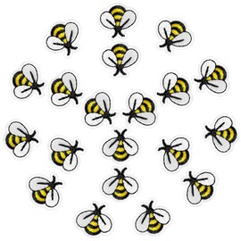 WILLBOND 60 Pieces Bee Embroidered Patches Bee Iron on Patch Cute Applique Patches for Clothing Bags, Jackets, Jeans, Hats, Clothes DIY Decoration