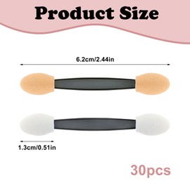 30 Pcs Disposable Nail Sponge Nail Brush, Soft Double-ended Black Lever Nail Art Brushes, Portable Nail Art Tools for DIY Art and Nail Design, Eye Makeup Applicators for Nails and Eyeshadow Makeup