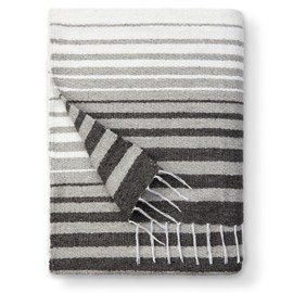 Gray Mexican Blanket by Laguna Beach Textile Co - Beach, Yoga, Camping, or Decorative Throw Blanket - Traditional Handmade Serape - Gray Tulum