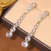 Atentuyi Wedding Rhinestone Earrings Gold Long Earrings Teardrop Cz Earrings