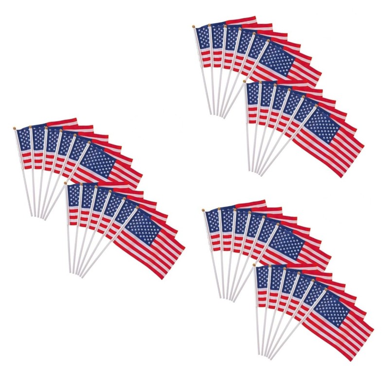 BESPORTBLE 3sets Mini American Flags Stick Quality Waving Flag for