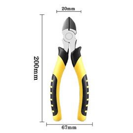 200 mm Side Cutters with Soft Grip Handles, 8 Inch Universal Pliers for Jewellery, Model Making and Workshop (200 mm Side Cutters)