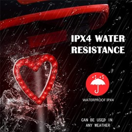 Maso Bike Taillights-USB Rechargeable Cycling Bicycle Tail Warning Light Rear Safety 5 Modes Waterproof Heart Shaped