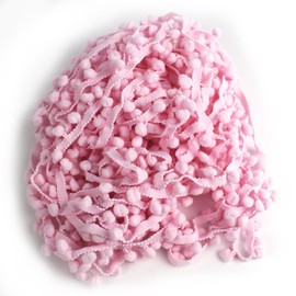 20 Yards Light Pink 10mm Pom Pom Trim Ball Fringe Ribbon Tassel Sewing Trim for Clothing DIY Crafts Home Decoration