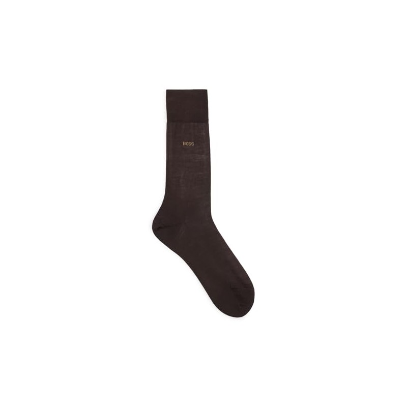 BOSS Men's Regular Length Logo Socks Mercerized Egyptian Cotton, dark