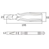 Victor Plus ZU70-175 Powerful Nippers (Thin Blade) / 6.9 inches