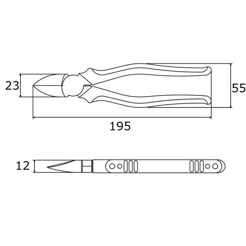 Victor Plus ZU70-175 Powerful Nippers (Thin Blade) / 6.9 inches