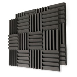 ROVSON Acoustic Foam Acoustic Panels Pack of 24 with Stickers, 30 x 30 x 5 cm, Sound Insulation Wall Sound Absorber Acoustic Foam Mats for Recording Studio, Podcasts, Youtube Room, Anthracite