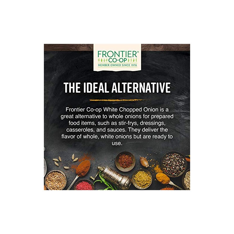 Frontier Co-op Onion, White Chopped, Kosher | 1 lb. Bulk