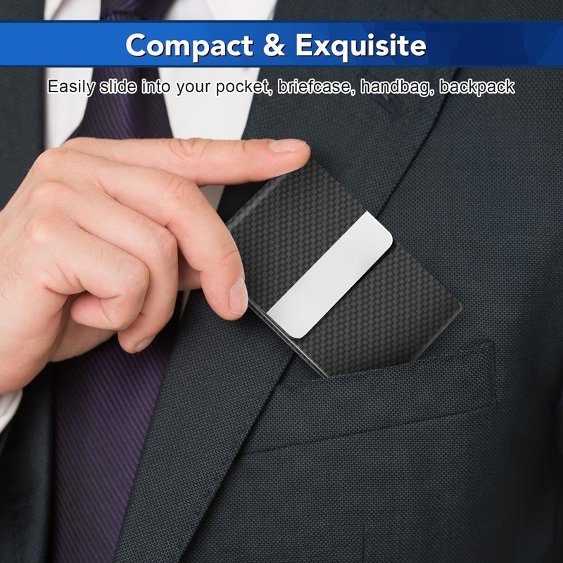 DMFLY Business Card Holder, Metal Slim Business Card Case, Pocket