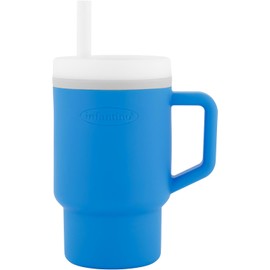 INFANTINO My 1st Tumbler - Cute Mini Cup with Leak-proof Straw and Toddler Friendly Handle, Promotes Drinking, Easy to Clean, 255 ml, Ocean